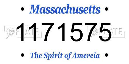 1171575 Massachusetts License Plate