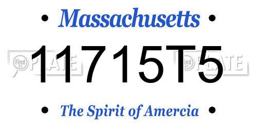 11715T5 Massachusetts License Plate
