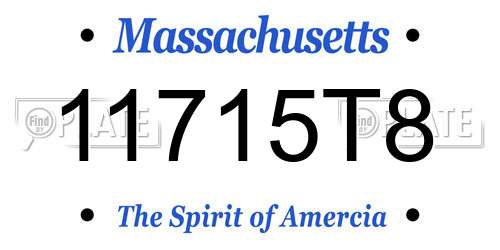 11715T8 Massachusetts License Plate