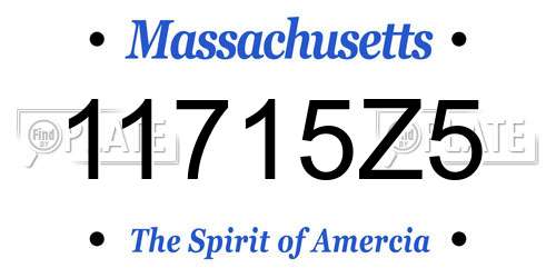 11715Z5 Massachusetts License Plate