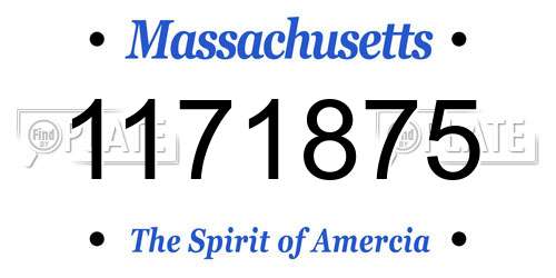 1171875 Massachusetts License Plate