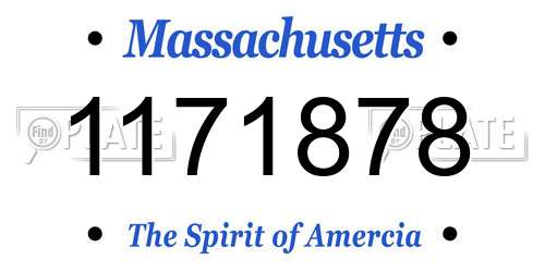 1171878 Massachusetts License Plate