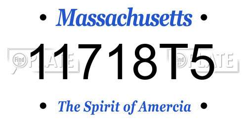 11718T5 Massachusetts License Plate