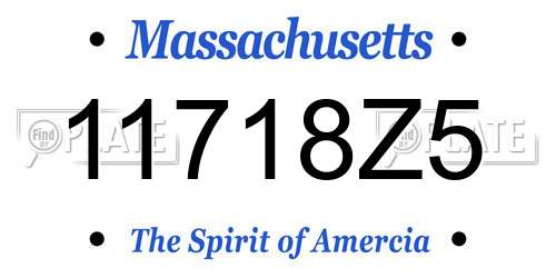11718Z5 Massachusetts License Plate