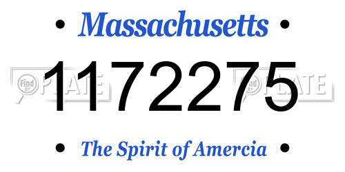 1172275 Massachusetts License Plate