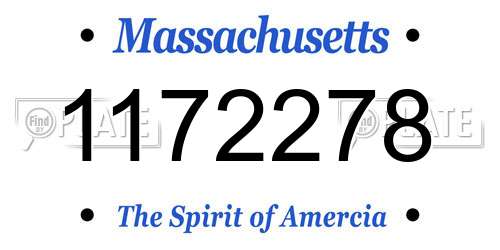 1172278 Massachusetts License Plate
