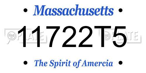 11722T5 Massachusetts License Plate