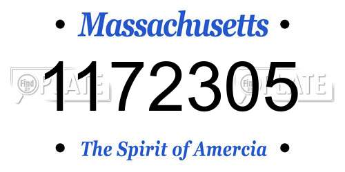 1172305 Massachusetts License Plate