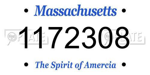 1172308 Massachusetts License Plate