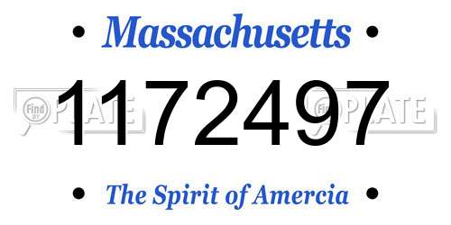 1172497 Massachusetts License Plate