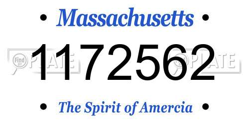 1172562 Massachusetts License Plate