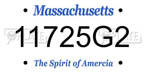 11725G2 Massachusetts License Plate