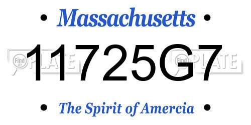 11725G7 Massachusetts License Plate