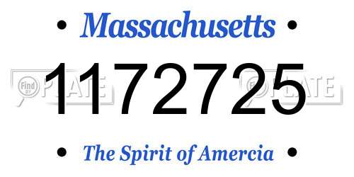 1172725 Massachusetts License Plate
