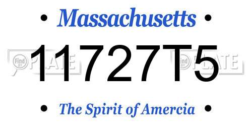 11727T5 Massachusetts License Plate