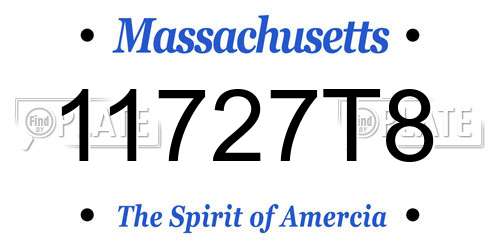 11727T8 Massachusetts License Plate
