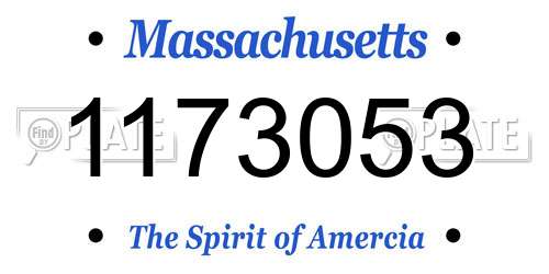 1173053 Massachusetts License Plate
