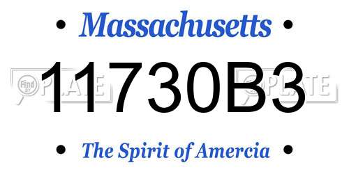 11730B3 Massachusetts License Plate