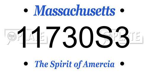 11730S3 Massachusetts License Plate