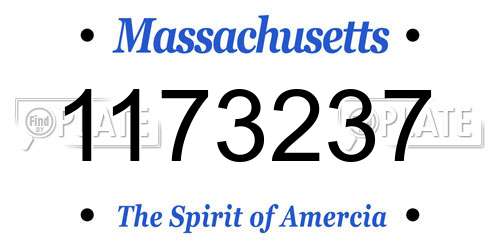 1173237 Massachusetts License Plate