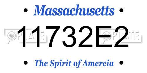 11732E2 Massachusetts License Plate