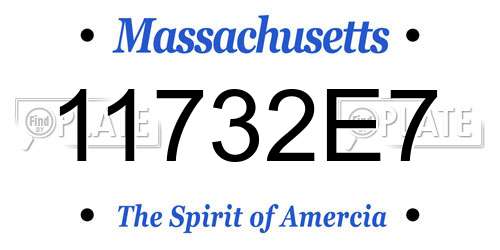 11732E7 Massachusetts License Plate