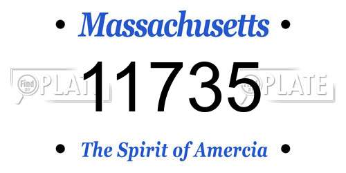 11735 Massachusetts License Plate