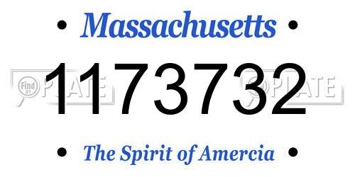 1173732 Massachusetts License Plate