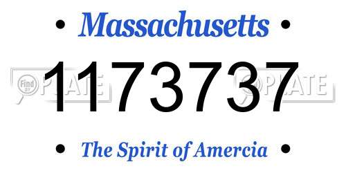 1173737 Massachusetts License Plate