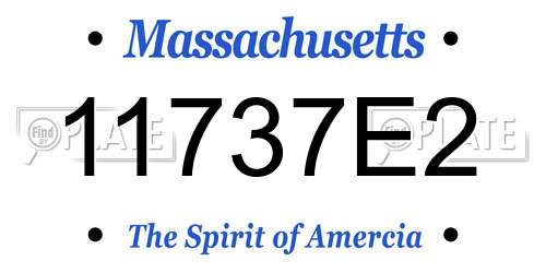 11737E2 Massachusetts License Plate