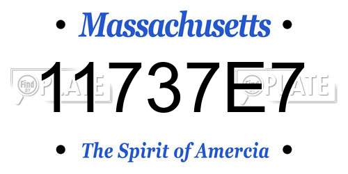11737E7 Massachusetts License Plate