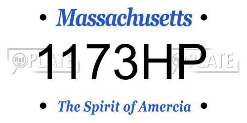 1173HP Massachusetts License Plate
