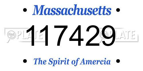 117429 Massachusetts License Plate