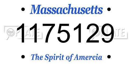 1175129 Massachusetts License Plate