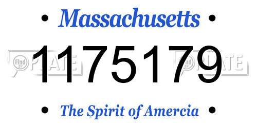 1175179 Massachusetts License Plate