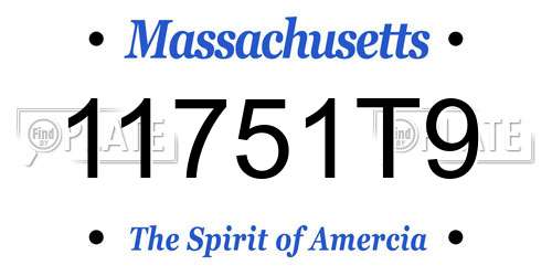 11751T9 Massachusetts License Plate
