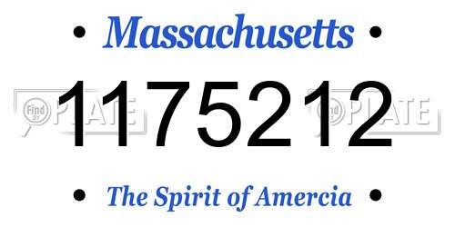 1175212 Massachusetts License Plate