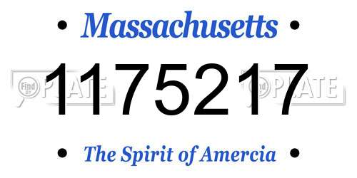 1175217 Massachusetts License Plate