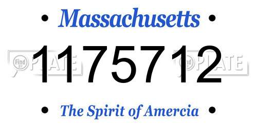 1175712 Massachusetts License Plate