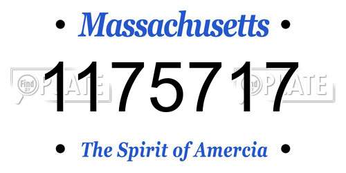 1175717 Massachusetts License Plate