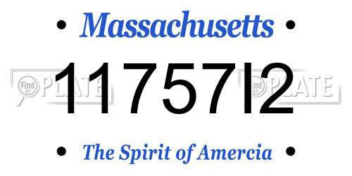 11757I2 Massachusetts License Plate