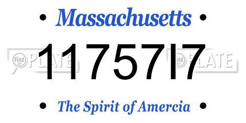11757I7 Massachusetts License Plate