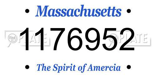 1176952 Massachusetts License Plate