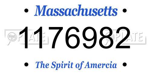 1176982 Massachusetts License Plate