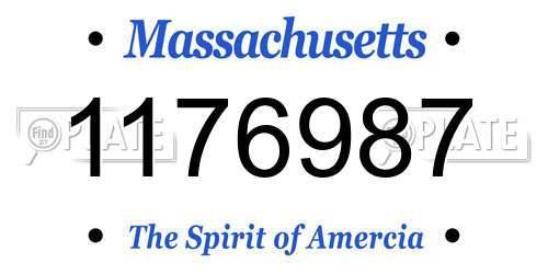 1176987 Massachusetts License Plate
