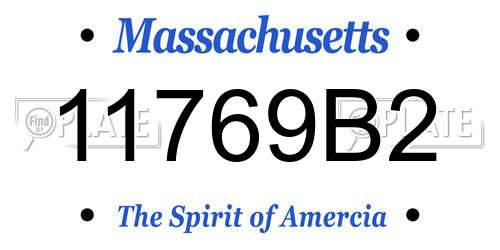 11769B2 Massachusetts License Plate