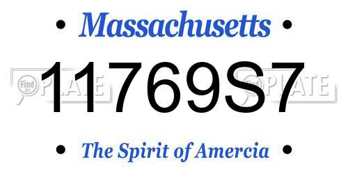 11769S7 Massachusetts License Plate