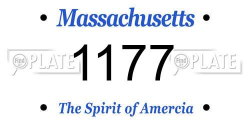 1177 Massachusetts License Plate