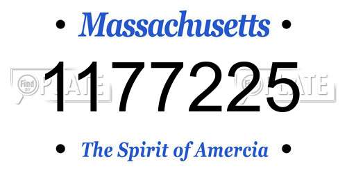 1177225 Massachusetts License Plate