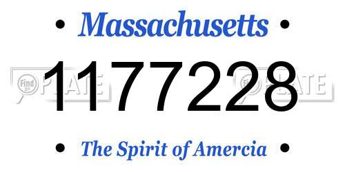 1177228 Massachusetts License Plate